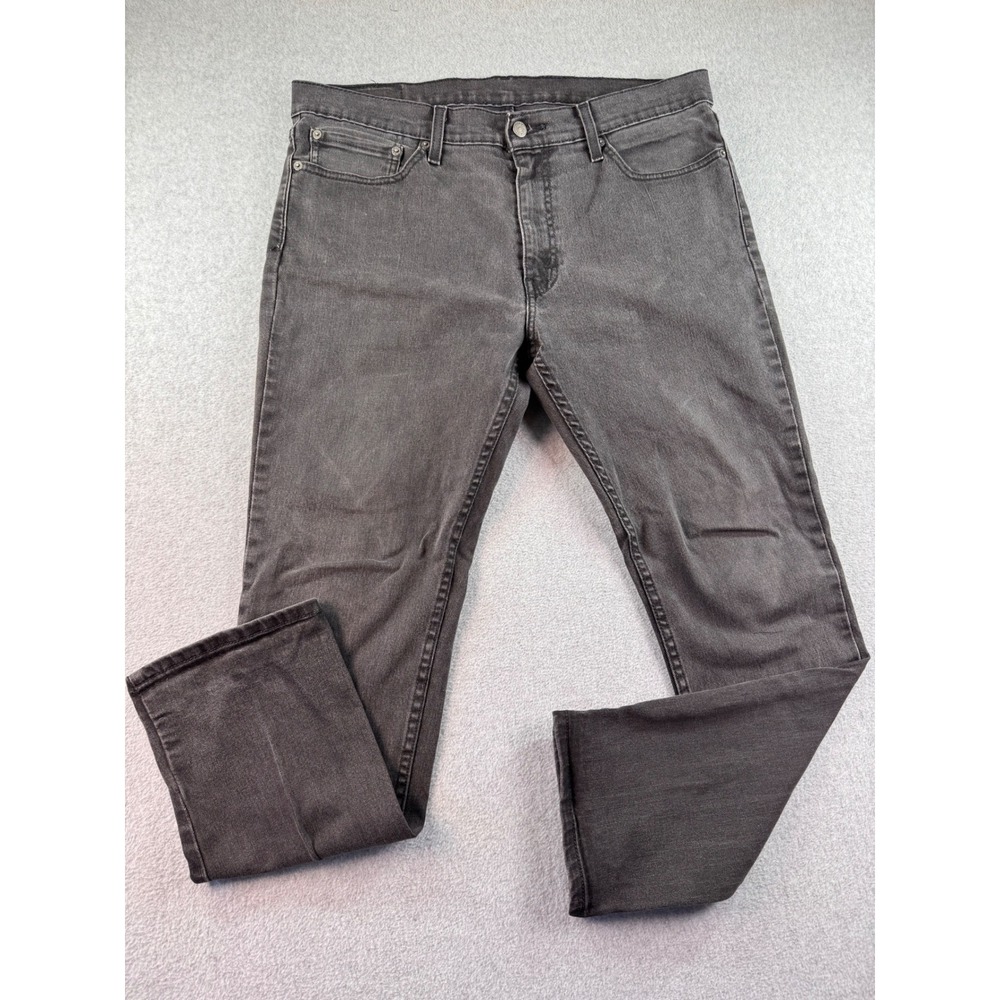 Levis 511 Slim Fit Jeans Mens 36x30 Faded Black Grey Denim Pants 04511-1907
